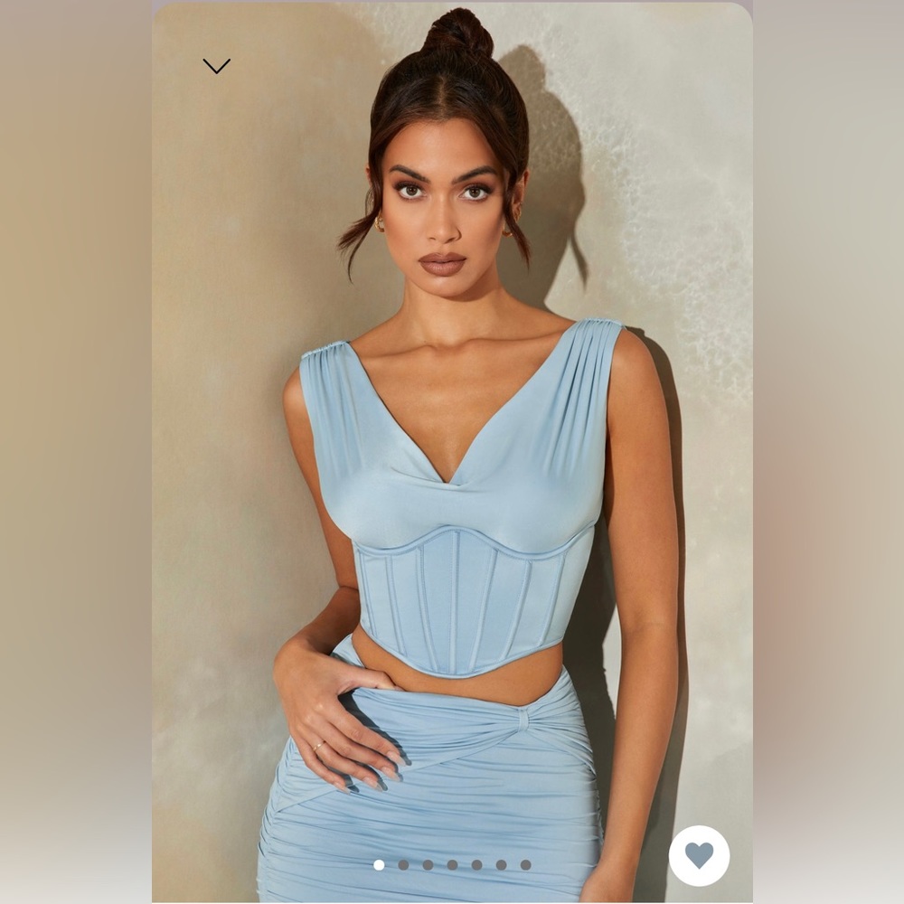 Plunge neck corset top